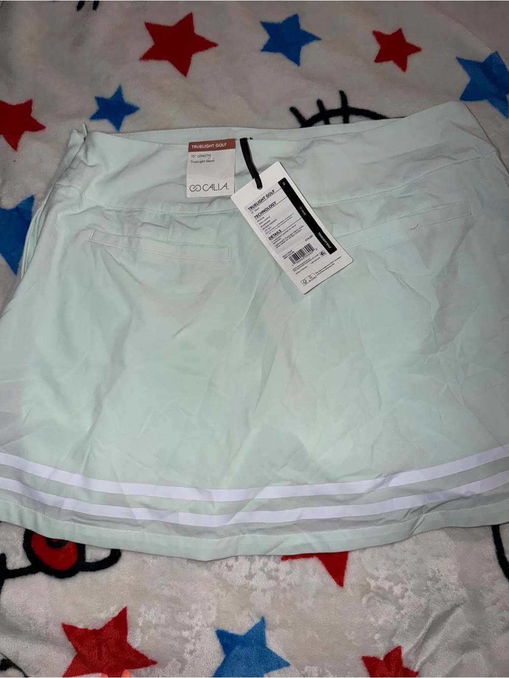 Women’s Mint Green Tennis Skirt with Stripe Detail - Picture 6 of 7